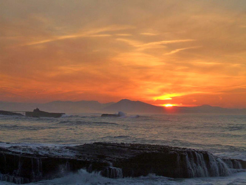 coucher de soleil au pays basque