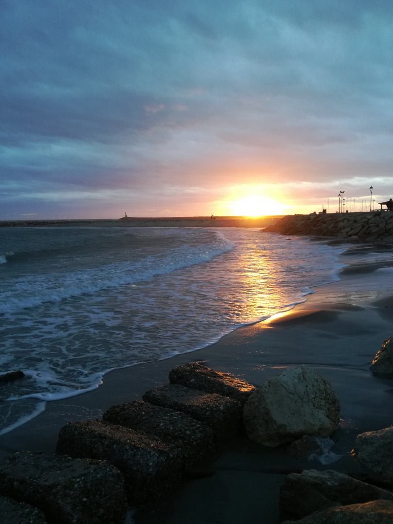 Coucher de soleil aux Stes Maries de la Mer ce soir