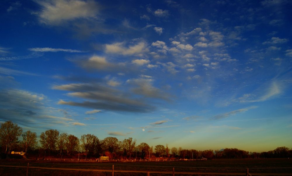 Coucher de soleil dans le dos