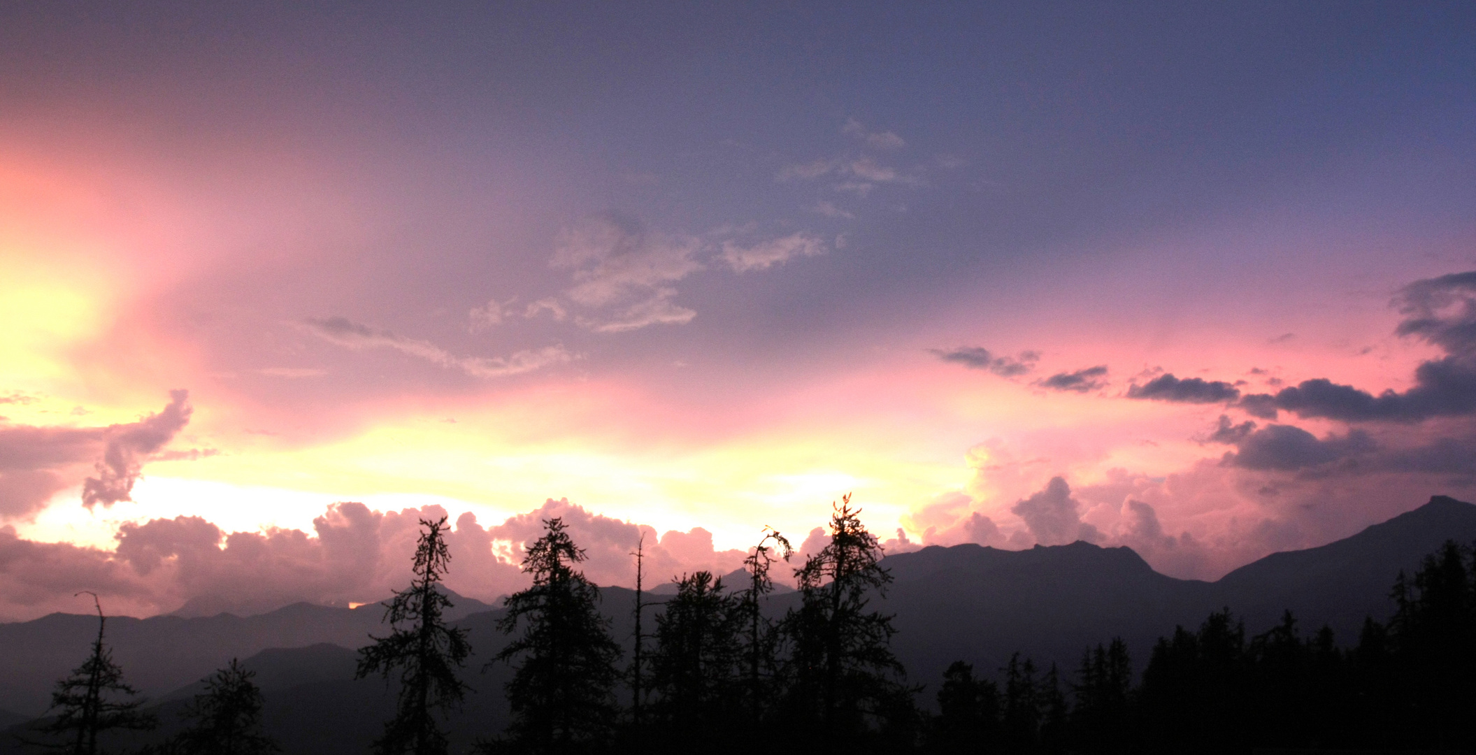 Coucher de soleil dans le Mercantour