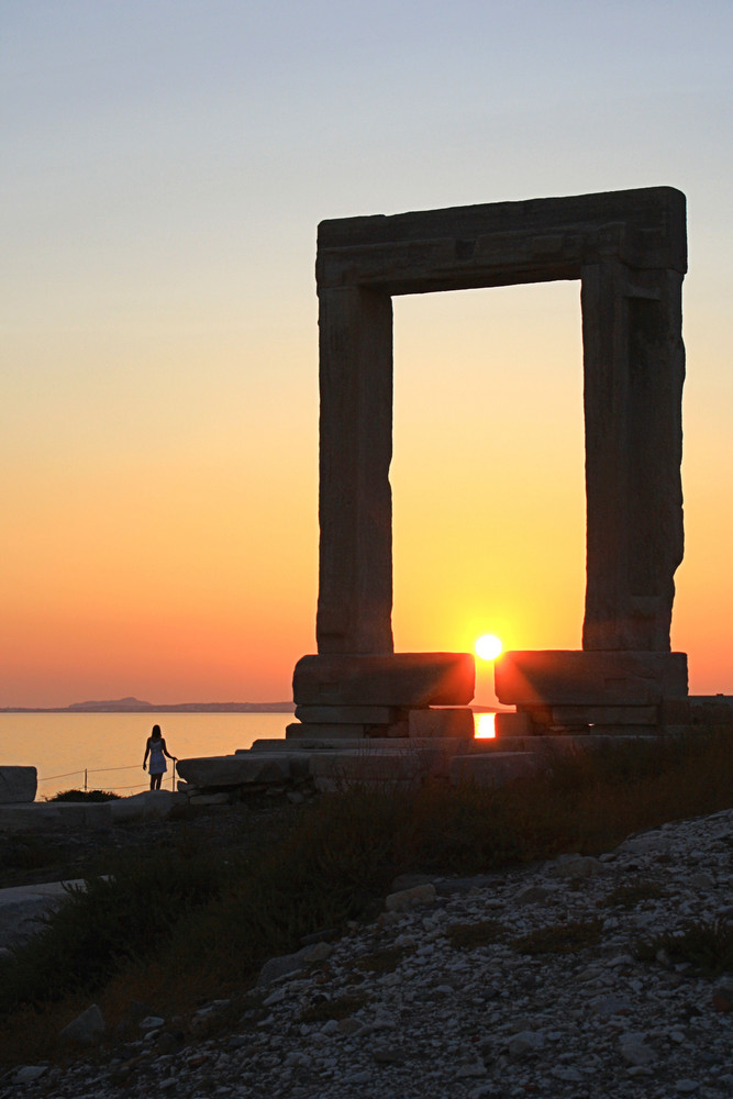 coucher de soleil dans les Cyclades