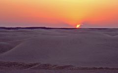 Coucher de soleil dans les dunes de Lariguett