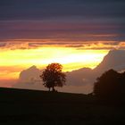 coucher de soleil dans les nuages