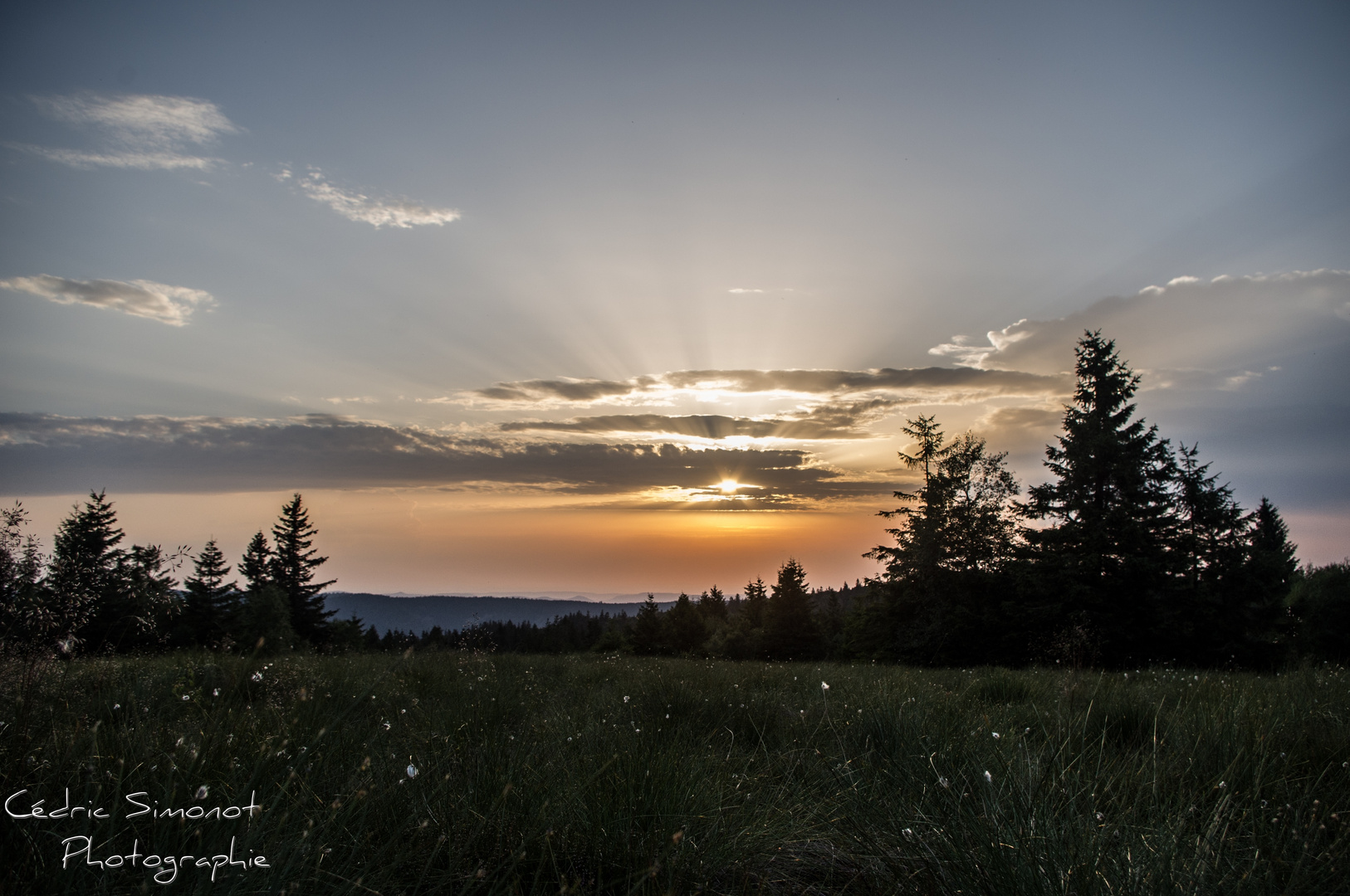 coucher de soleil en alsace