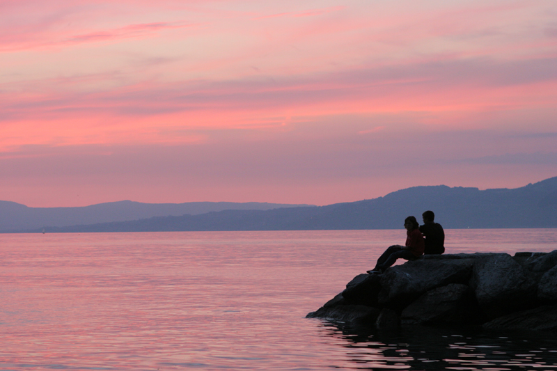 Coucher de soleil en amoureux