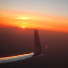 Coucher de soleil en avion