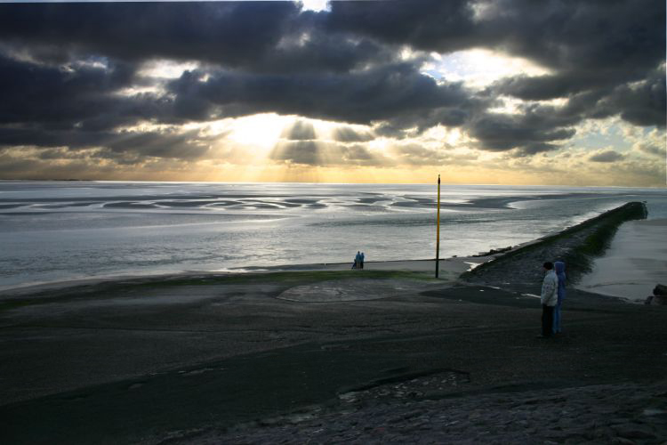 coucher de soleil en baie d' authie, berck