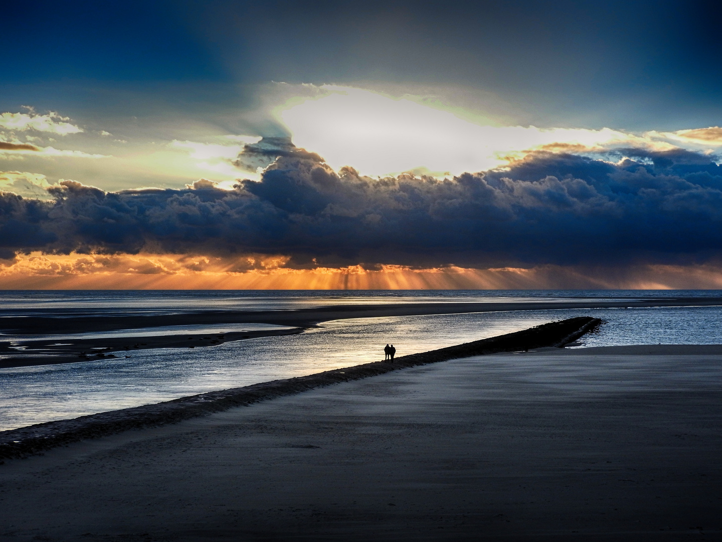 coucher de soleil en baie d' authie