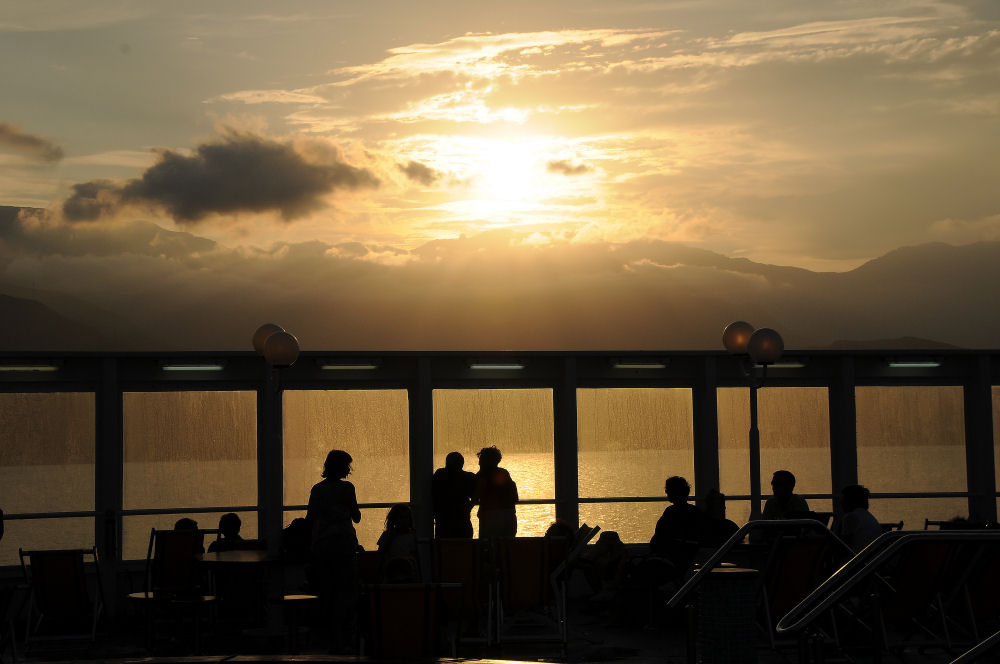 Coucher de soleil en bateau