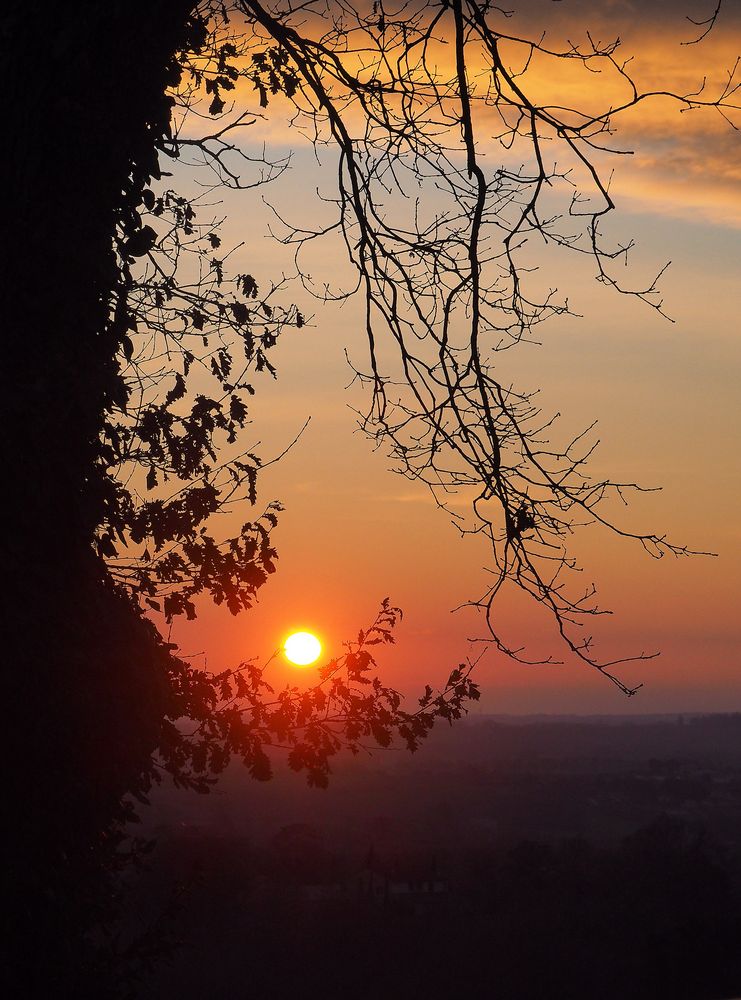 Coucher de soleil en campagne