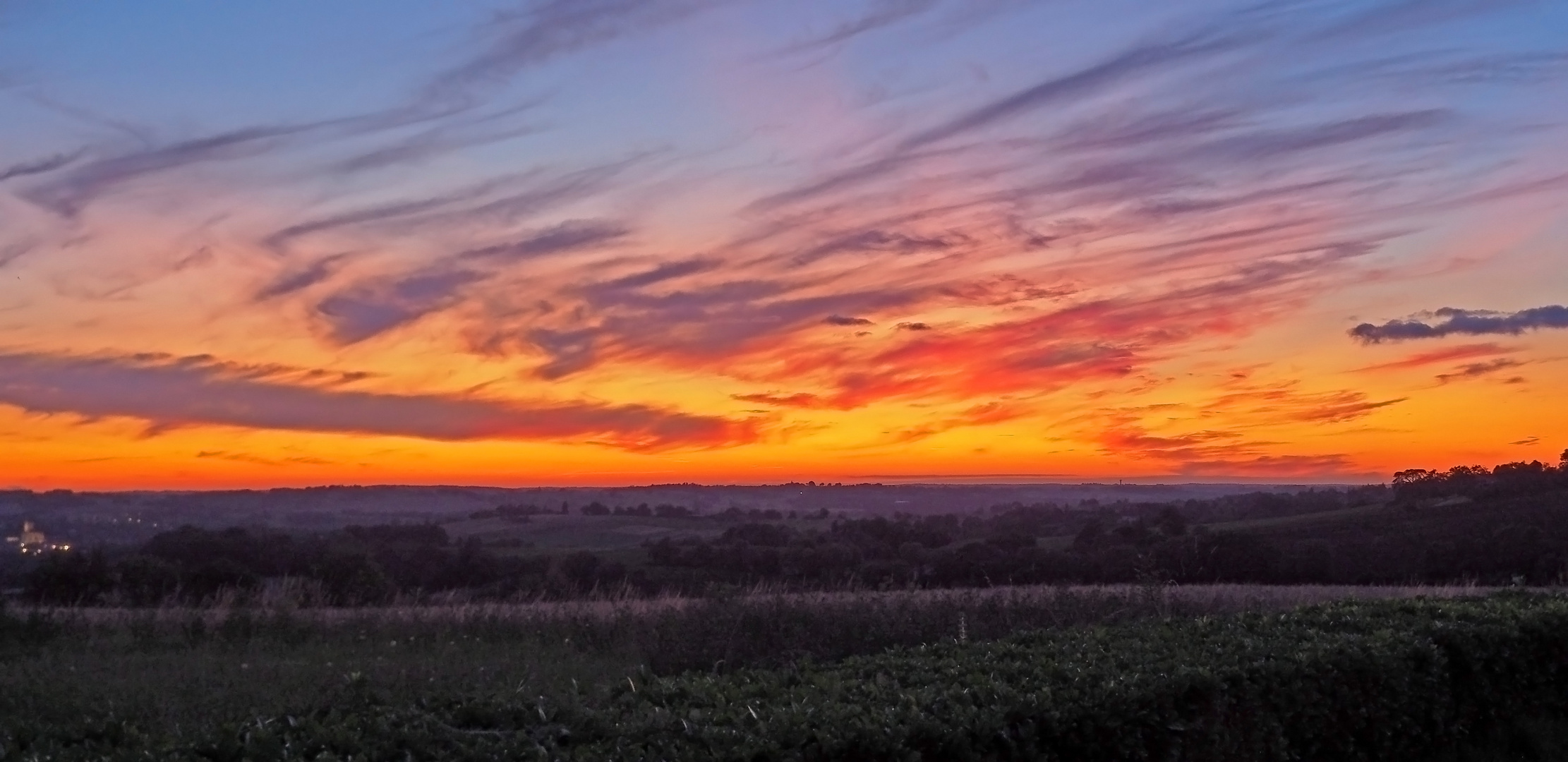 Coucher de soleil en face chez moi