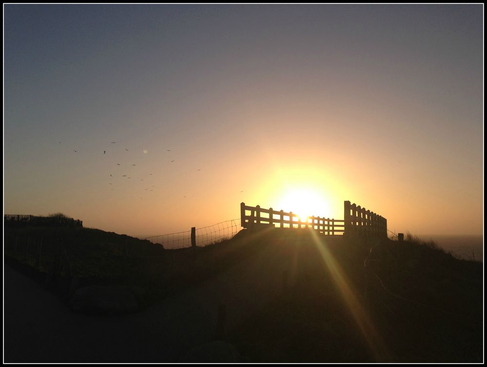 coucher de soleil en hiver