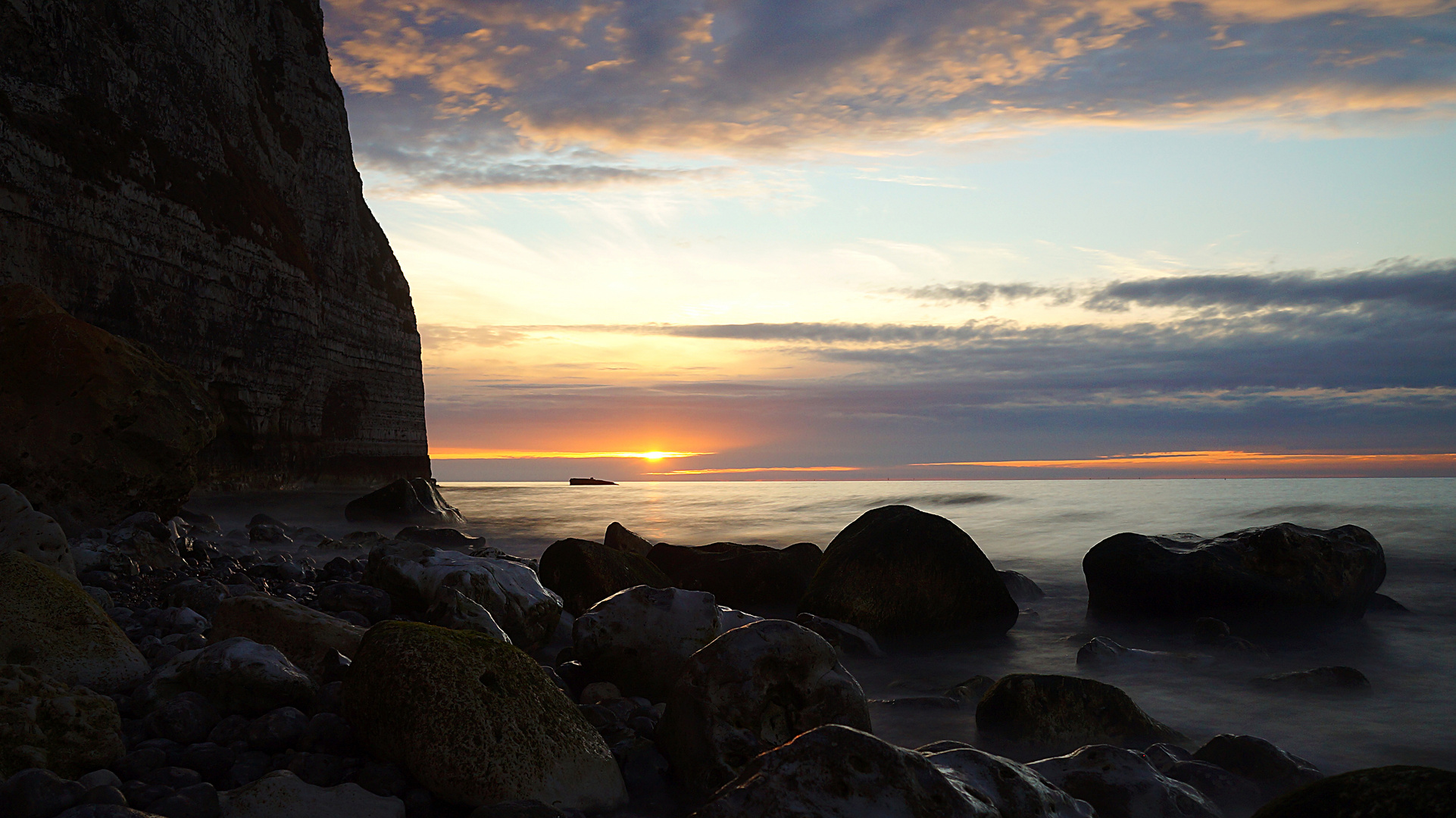 Coucher de soleil en normandie