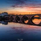 Coucher de Soleil en réflexion sur la Dordogne à Bergerac