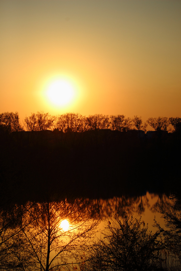 Coucher de soleil et reflets