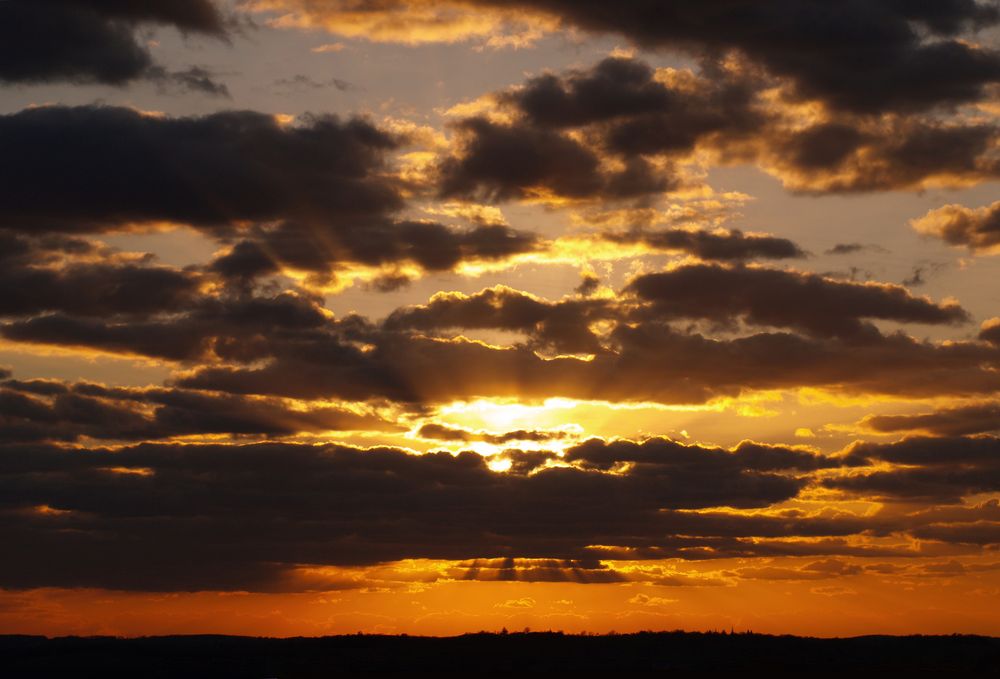 Coucher de soleil gersois début mars