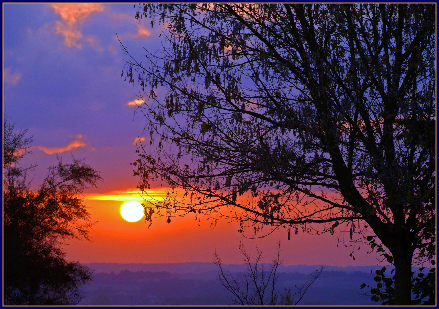 Coucher de soleil gersois en janvier - Sonnenuntergang in dem Gers im Januar