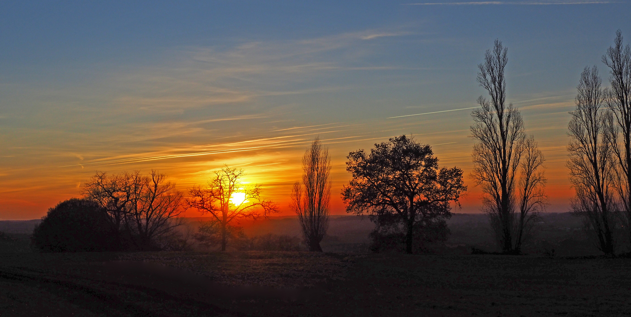 Coucher de soleil hivernal