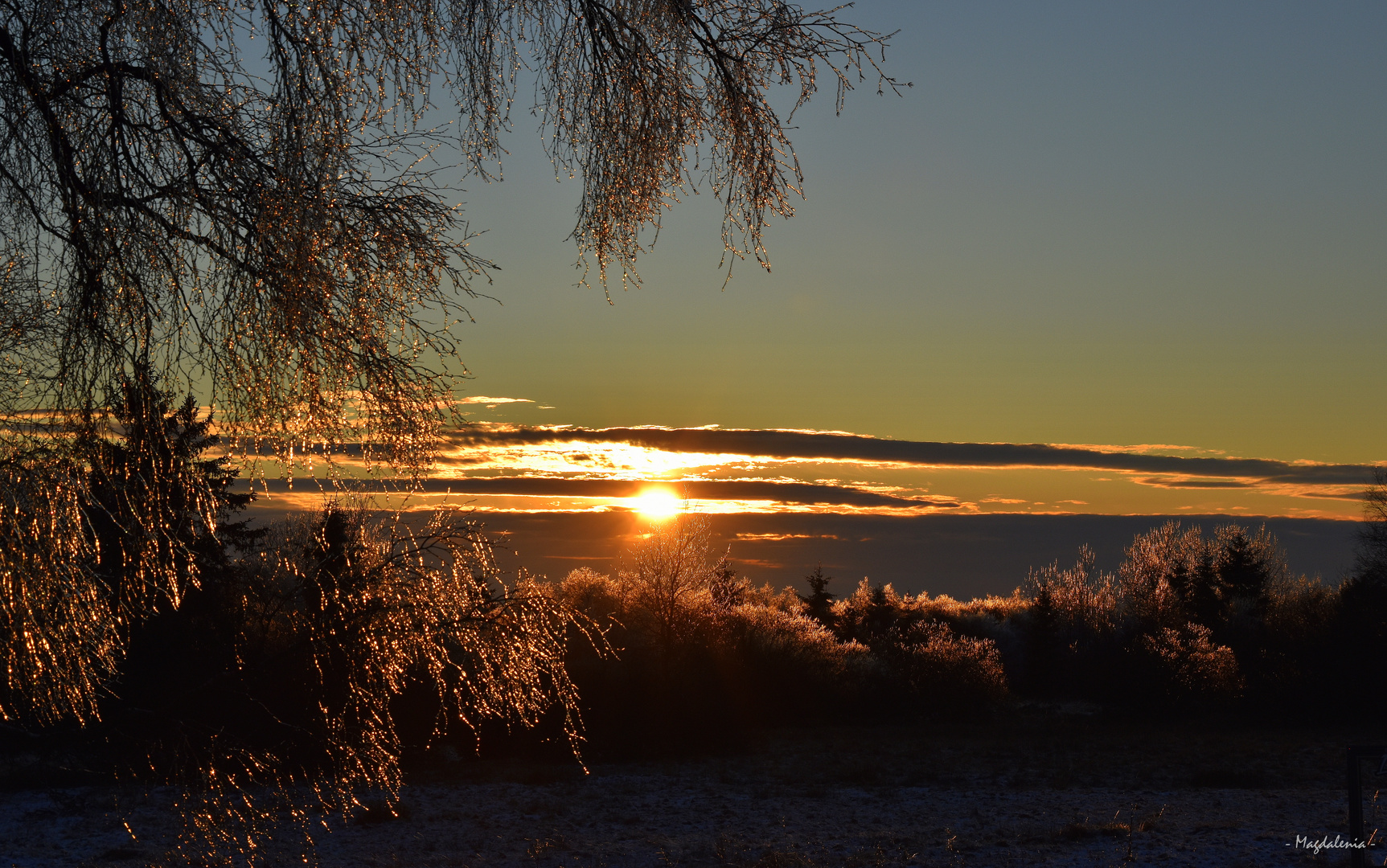 Coucher de soleil hivernal