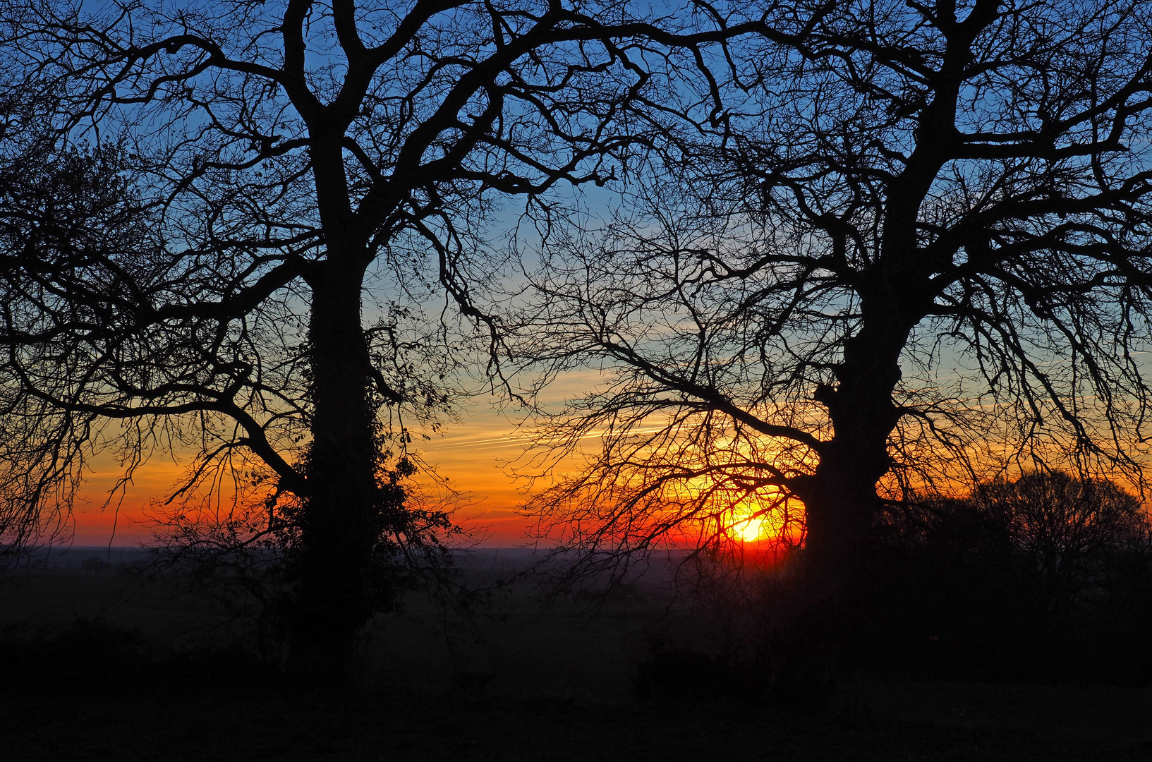 Coucher de soleil hivernal