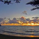 Coucher de soleil sur Anse Vata et les îles -- Sonnenuntergang über Anse Vata und die Inseln