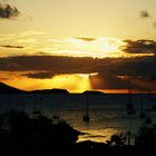 Coucher de soleil sur la Baie des Saintes aux Caraïbes