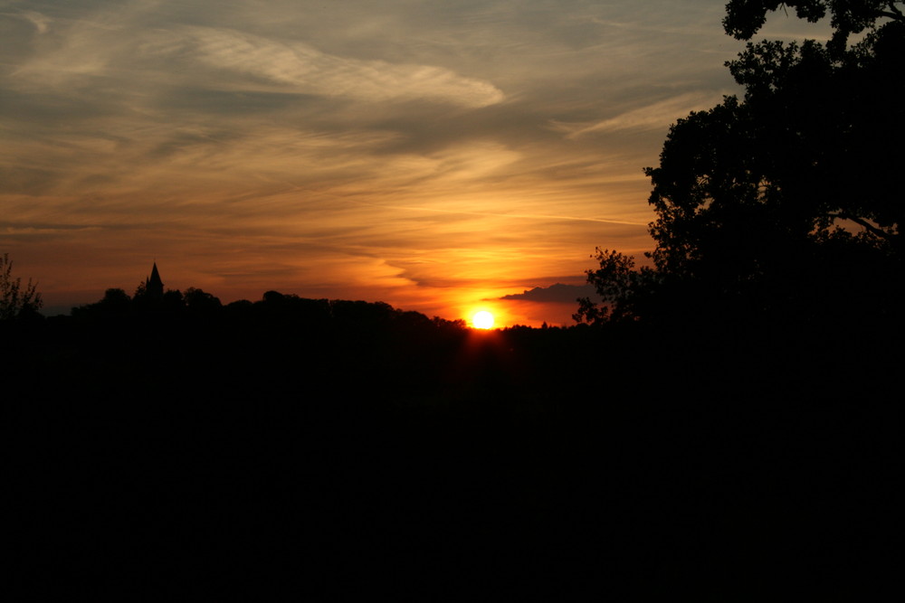 Coucher de soleil sur la Bresse