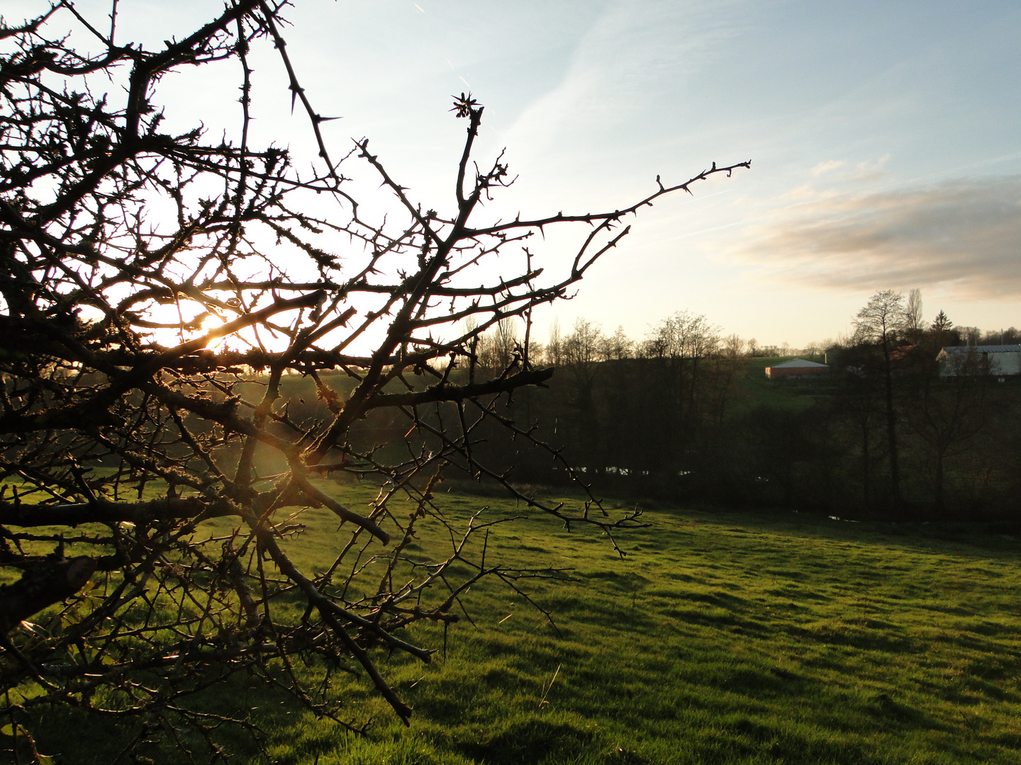 Coucher de soleil sur la campagne sarthoise