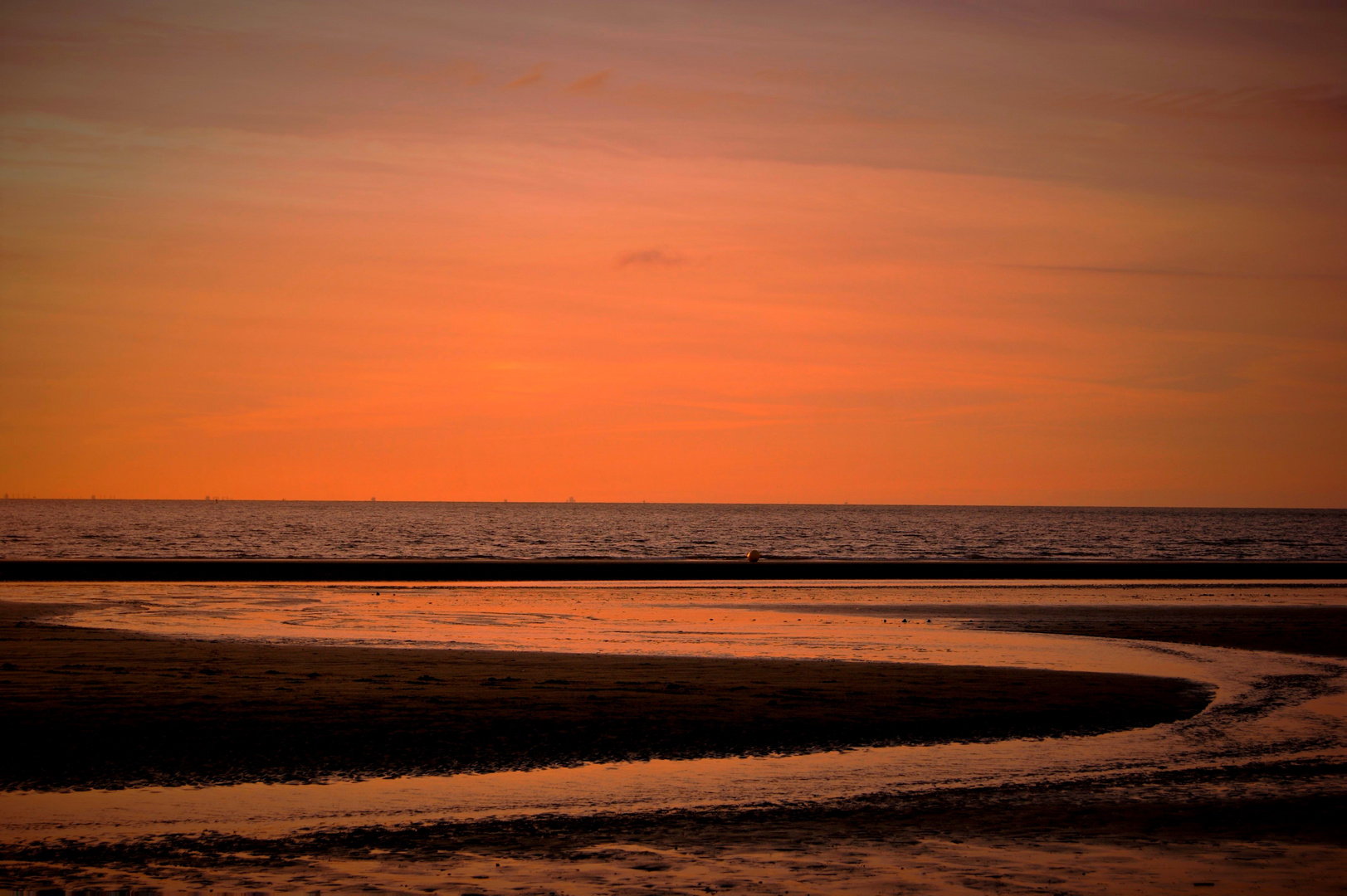 coucher de soleil sur la cote Normande 