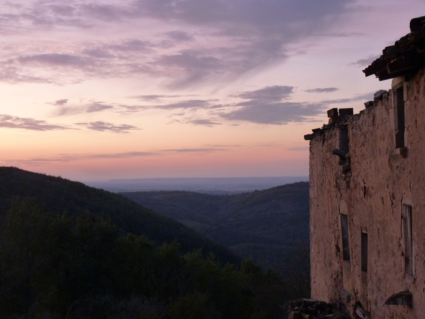 Coucher de soleil sur la Grésigne