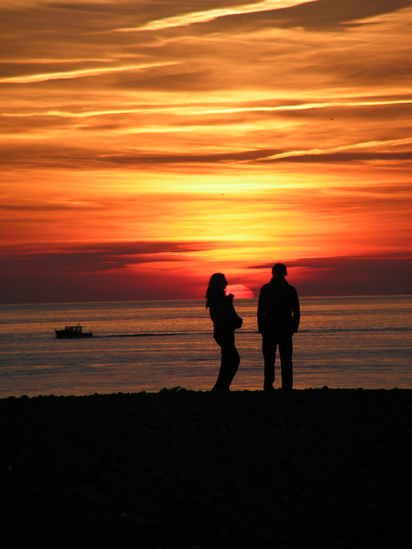 Coucher de soleil sur la mer