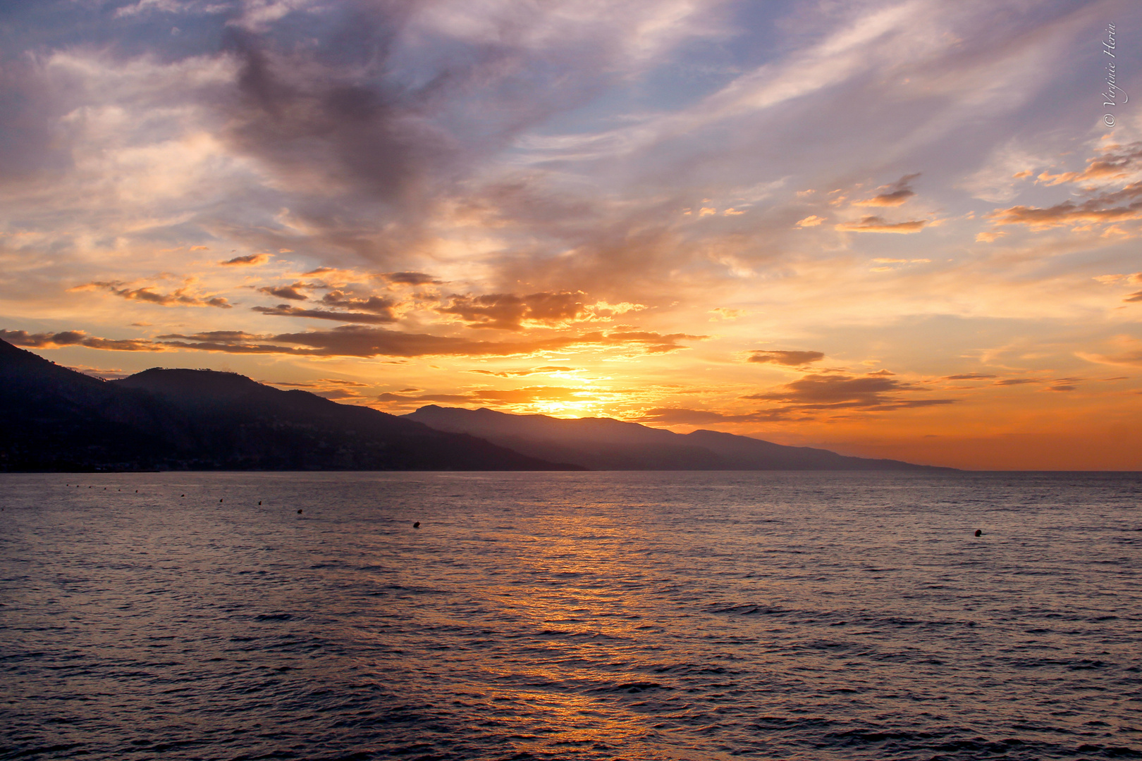 Coucher de soleil sur la mer