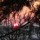 coucher de soleil sur la neige