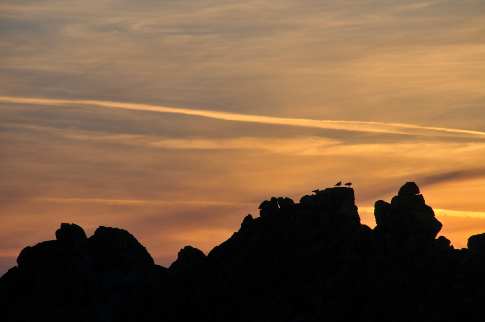 coucher de soleil sur la pointe du raz