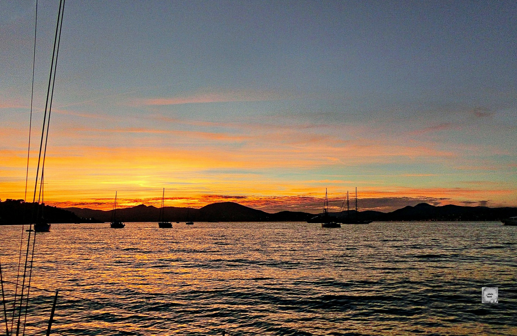 Coucher de soleil sur la rade de st Tropez