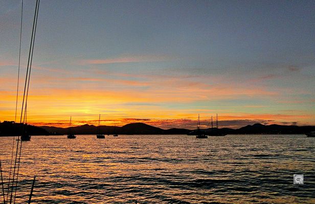Coucher de soleil sur la rade de st Tropez