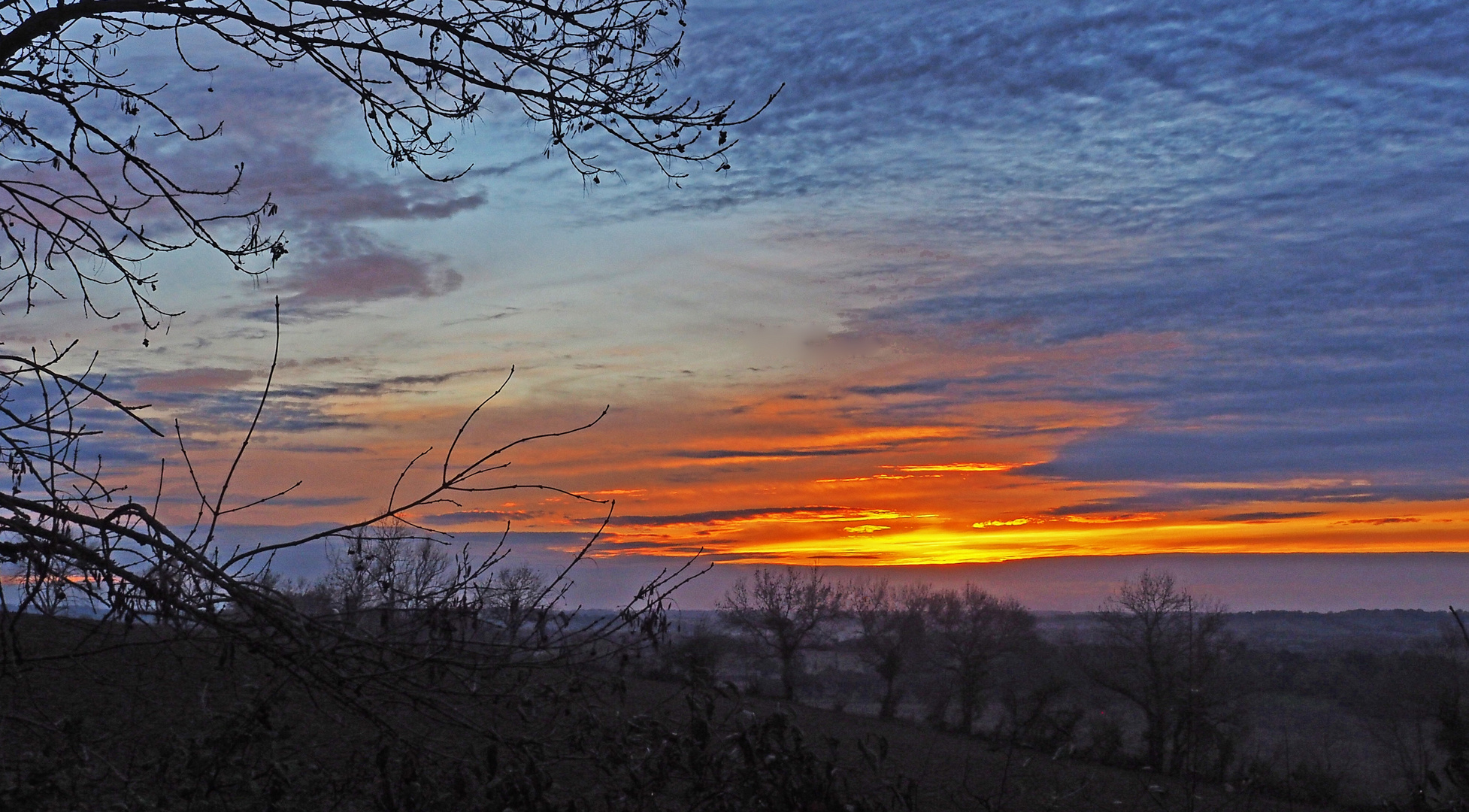 Coucher de soleil sur la vallée de la Baïse