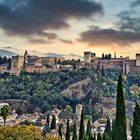 coucher de soleil sur l'alhambra