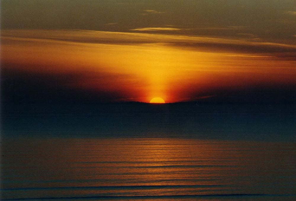 Coucher de soleil sur l'Atlantique.