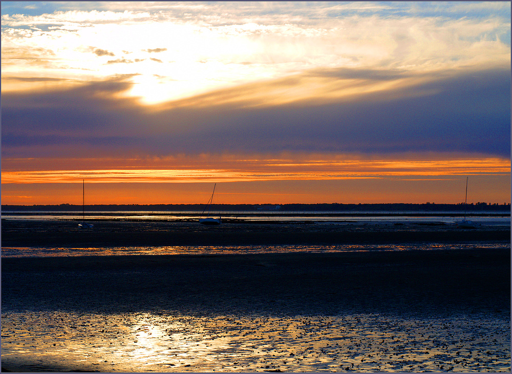 Coucher de soleil sur le bassin de Marennes-Oléron – « Or et argent »