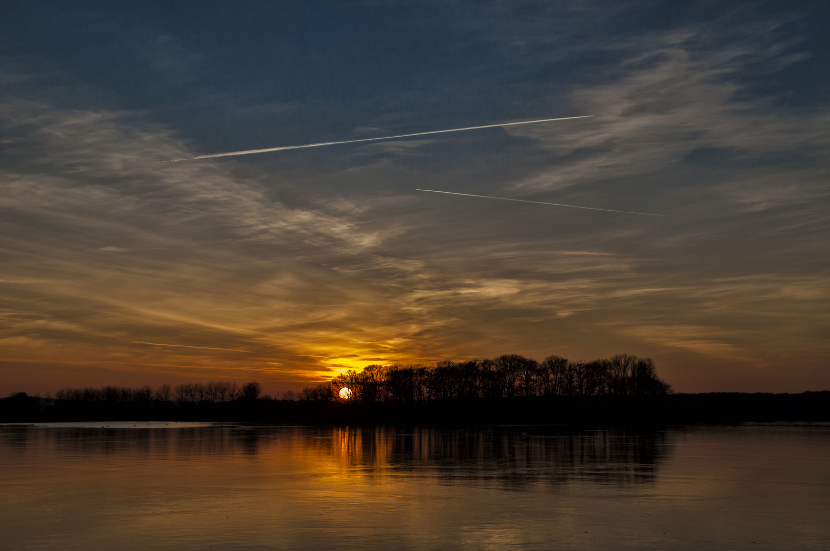 Coucher de soleil sur le Bischwald