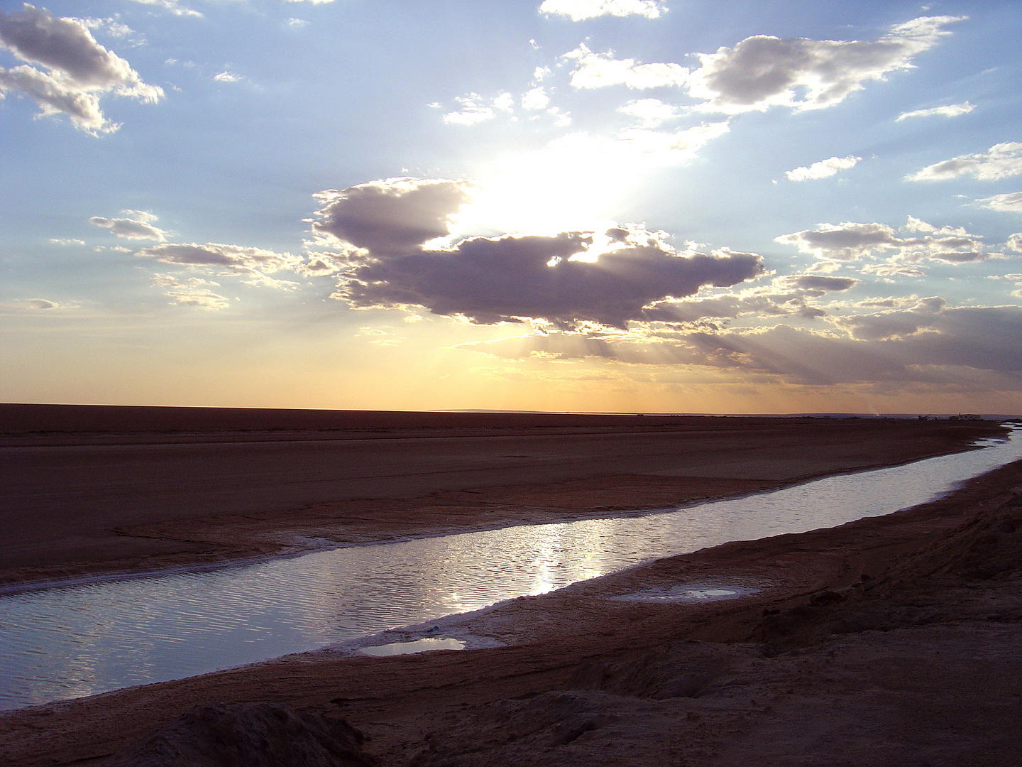 Coucher de soleil sur le Chott El Jerid