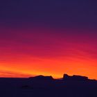 coucher de soleil sur le continent antarctique