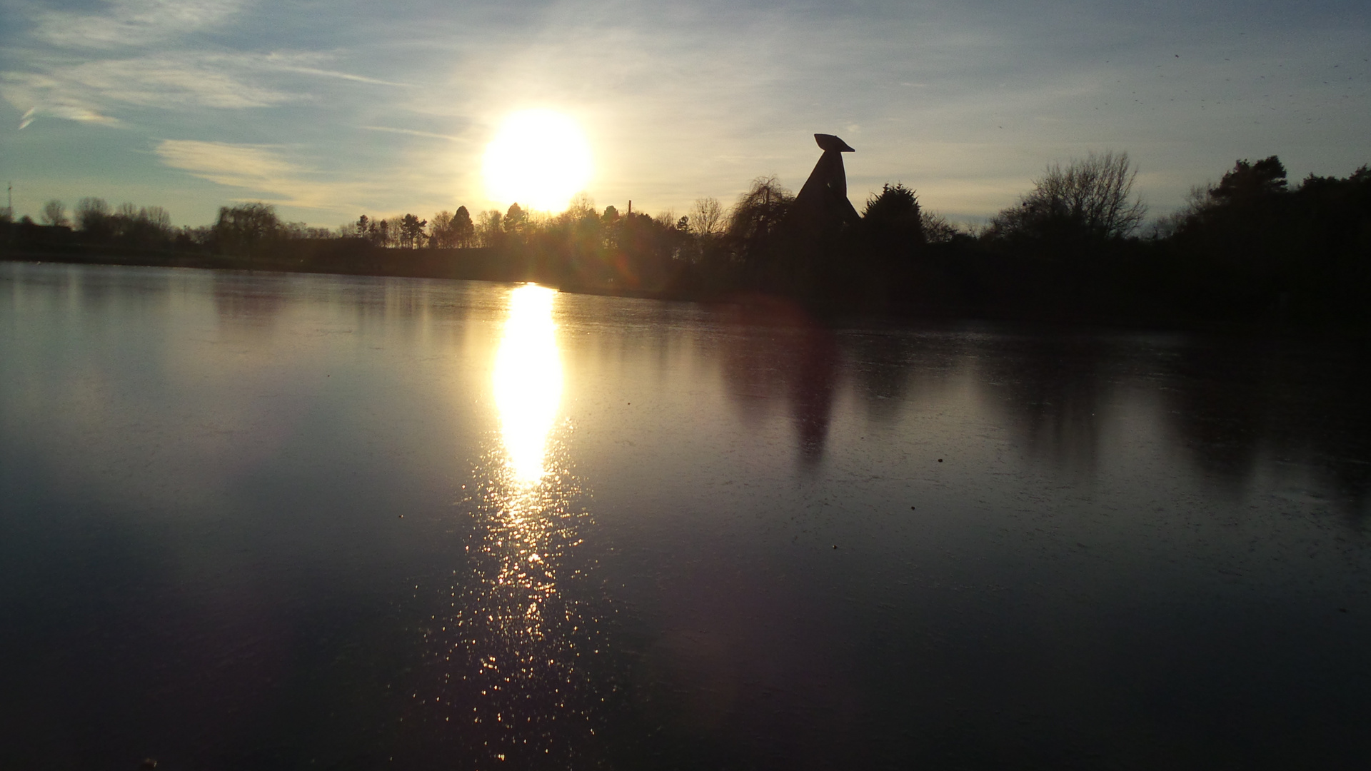 coucher de soleil sur le lac