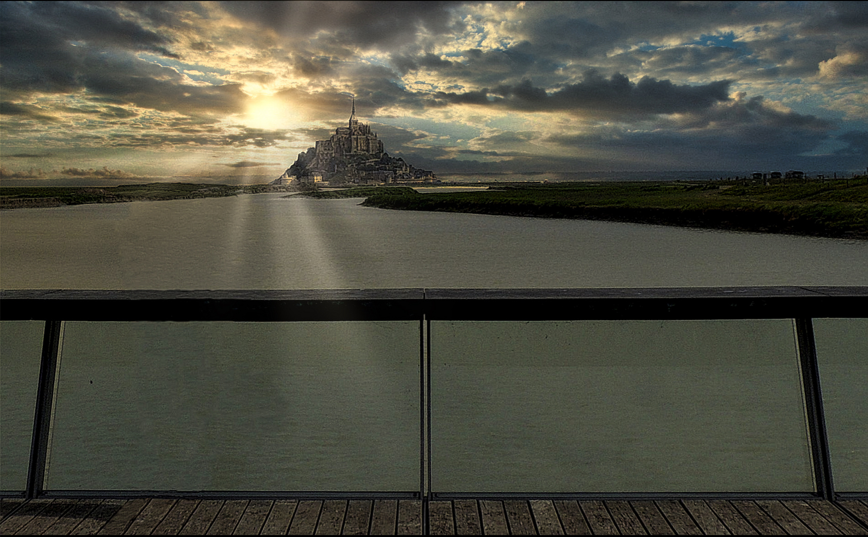 Coucher de soleil sur le Mont St Michel