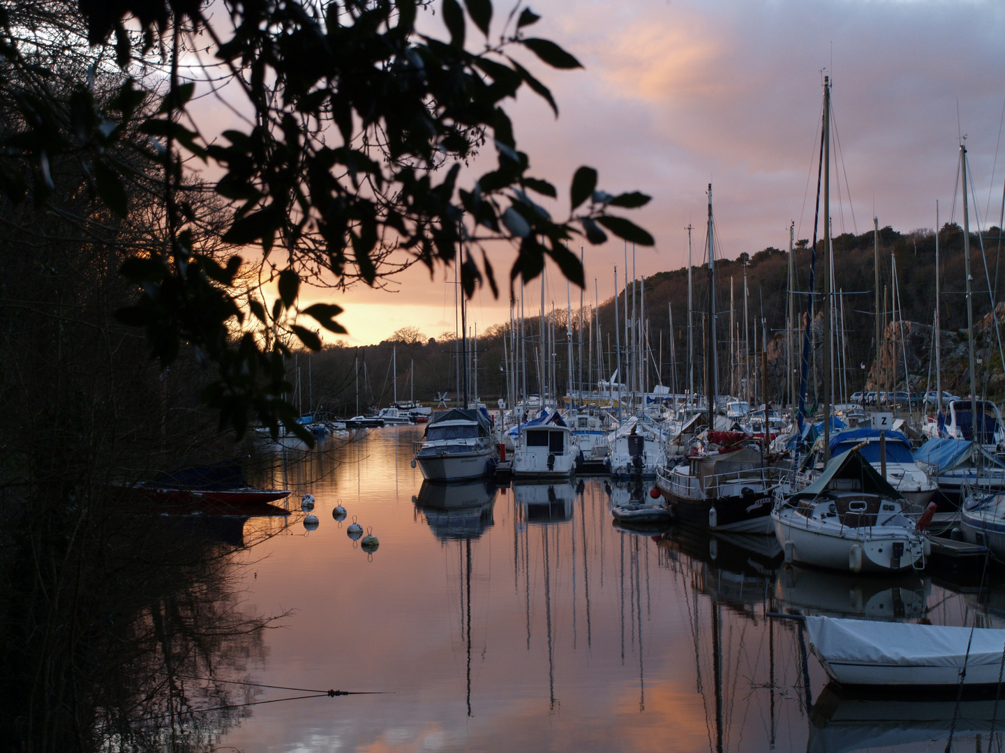 coucher de soleil sur le port