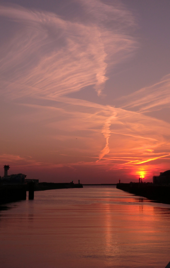 Coucher de soleil sur le port