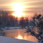 coucher de soleil sur le rhone