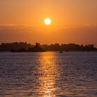 Coucher de soleil sur le Rocher de Bizeux à Dinard