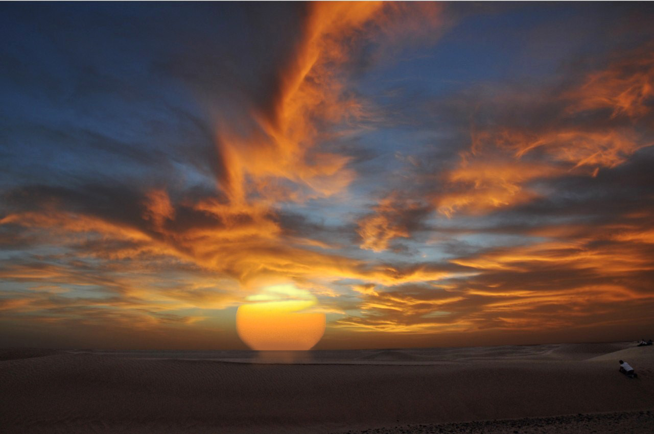 Coucher de soleil sur l'Erg